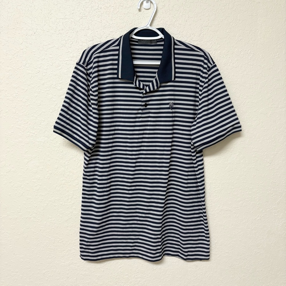 G/Fore Polo Shirt Men's Blue Striped Short Sleeve Golf Performance Size XL